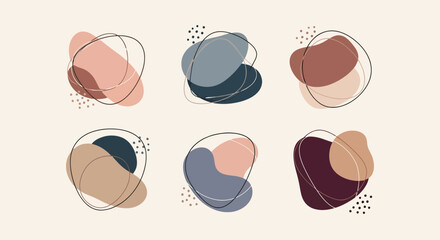 Fototapeta premium Abstract Organic Shapes Collection Modern Design Elements.
