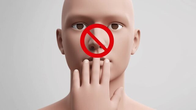 Stop Touching Face Sign - Hygiene, Health, Infection Control, No Germs
