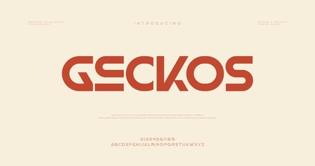 Geckos Logo Design with Red Text © Font