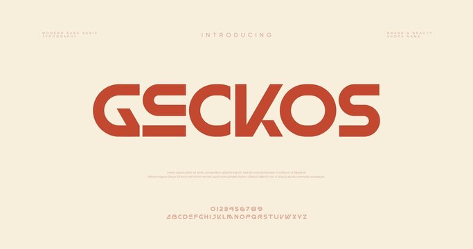 Geckos Logo Design with Red Text