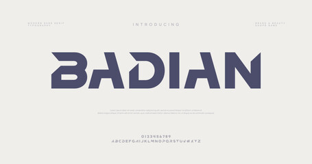 Fototapeta premium Logo Design with Badian Text in Navy Blue Color