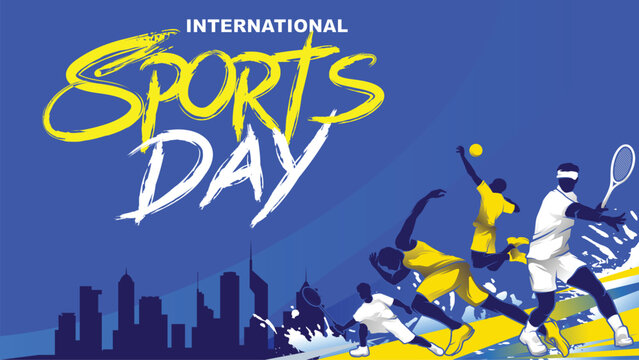 Sports Banner Background Vector. International Sports Day Illustration, Graphic Design for the decoration of gift certificates, banners, and flyer 