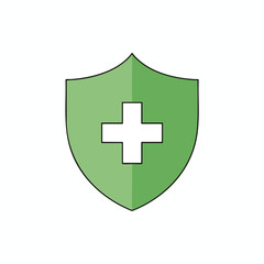 Fototapeta premium Healthy Lifestyle Concept with Shield and Medical Cross Symbol
