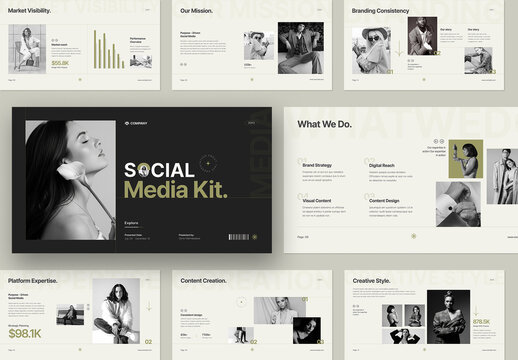 Minimalist Social Media Kit Presentation Template for Brand Strategy & Marketing
