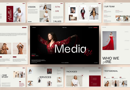 Minimal and Elegant Fashion Media Kit Presentation Design Template