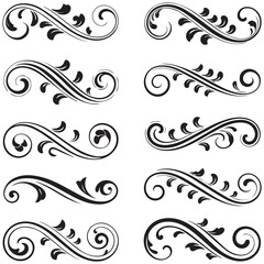 Fototapeta premium Set of black and white elegant ornamental dividers and page rules eps 10