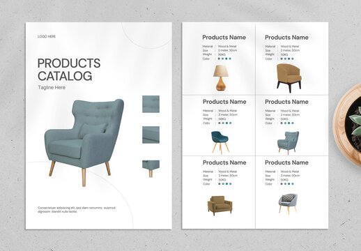 Modern Furniture Catalog Flyer Template for Interior Design