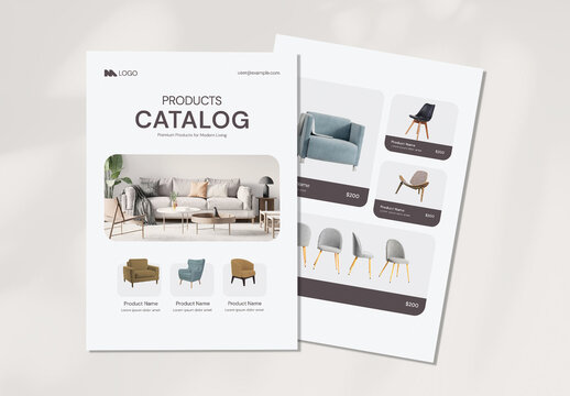 Modern Furniture Product Catalog Flyer Template for Interior and Home Decor