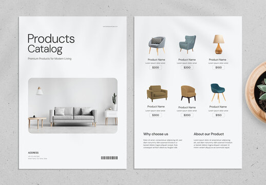 Minimal Furniture Product Catalog Flyer Layout