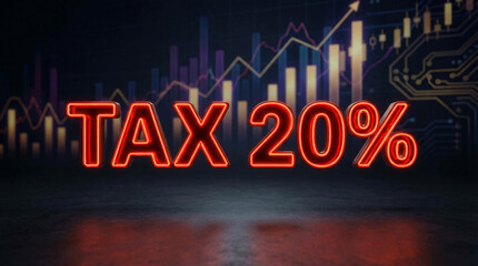 TAX 20 Percent Financial Regulation and Revenue Concept