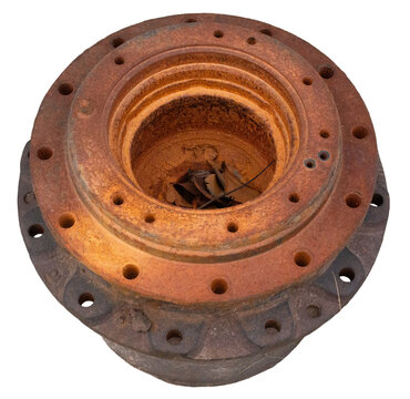 Rusty Vintage Gear Hub Metal Component From Heavy Industrial Machinery Equipment