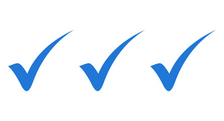 Blue check mark tick approval symbol icon png © Design Zone