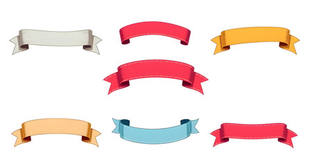 ribbons, colorful, vector, set, banner, decoration, festive, celebration, party, gift, wrapping, bow, curve, wave, stripe, stream, curl, twist, graphic, design, illustration, flat, modern, bright, vib