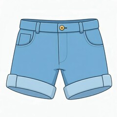 blue jean shorts illustration 