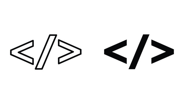 Code symbols on white background