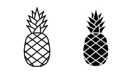 Black and white pineapple icons