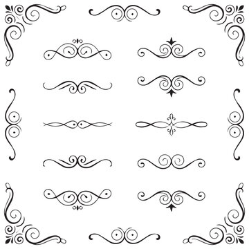 Abstract swirl decorations for design isolated on white background eps 10