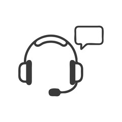 Minimal customer support headset icon featuring a clean rounded headband and integrated microphone boom. Designed with consistent stroke weight and modern SaaS aesthetics, ideal for helpdesk, call cen © puntip_a
