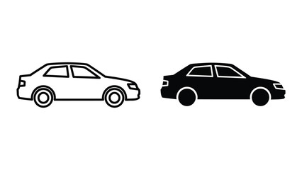 Fototapeta premium Two cars side by side in black and white