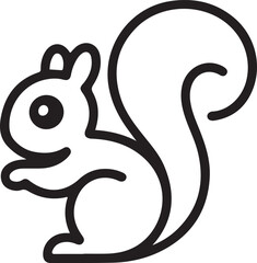 One single line drawing of cute squirrel for company logo identity. Business corporation icon concept from funny rodent animal shape. one line Icon drawing © firoz