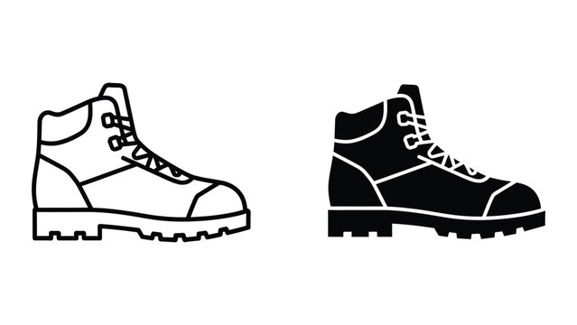 Black and white boots illustration