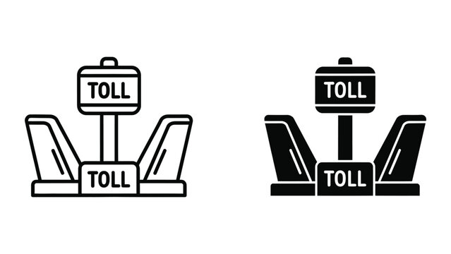 Toll booth icon set