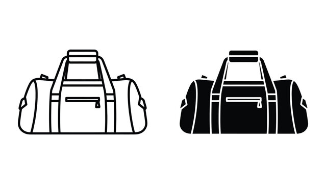 Duffle bag icon silhouette