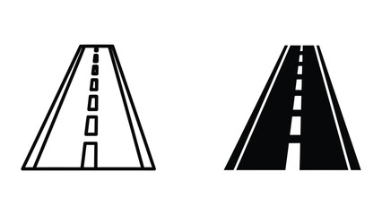 Road illustration with dashed center line © JahidulStockbd