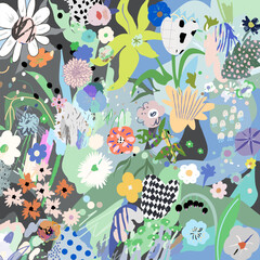 Floral creative art background