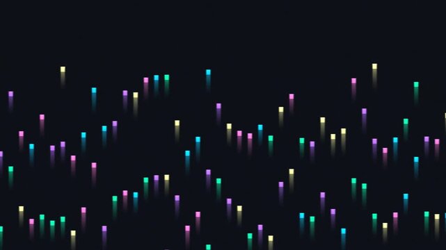 Abstract background with motion of colorful lights on black