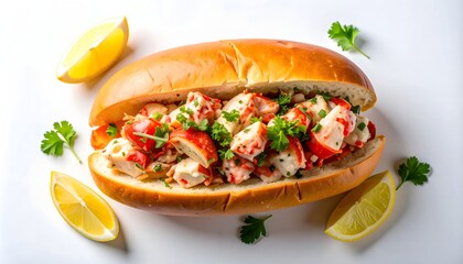 Lobster Roll Isolated on Clean White Background