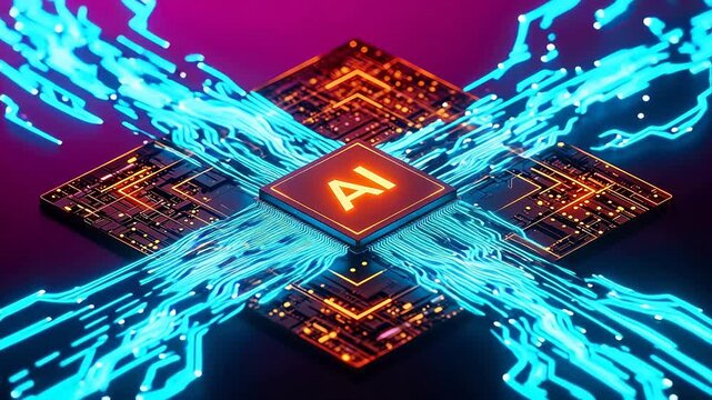 Futuristic AI microchip processor