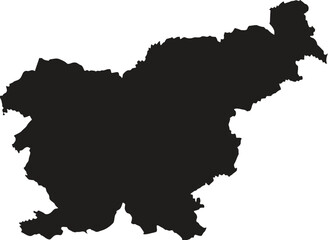 Obraz premium Adobe Illustrator Artwork.Accurate Real-World Map Silhouette of Slovenia Accurate silhouette map of Slovenia with detailed borders. Editable EPS vector ideal for European geography, travel. 