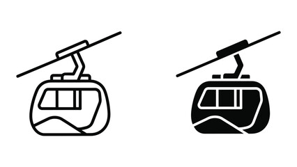 Cable car icon set © Jahidul