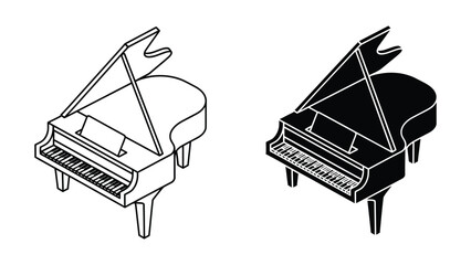 Grand piano outline illustration © Jahidul
