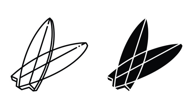 Black and white surfboard illustrations
