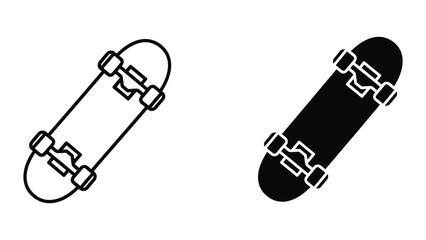 Skateboard icon set © Jahidul