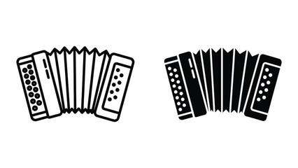 Black and white accordion illustration