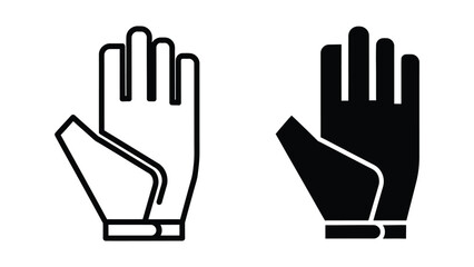 Obraz premium Gloves icon in black and white