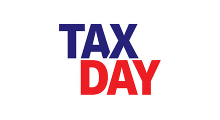 Fototapeta premium Tax day logo with bold typography on a white background