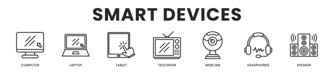 Fototapeta premium Smart Devices All In One Icon Multi Styles Vector Set