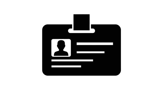 Identification Card Icon with Photo Holder.
