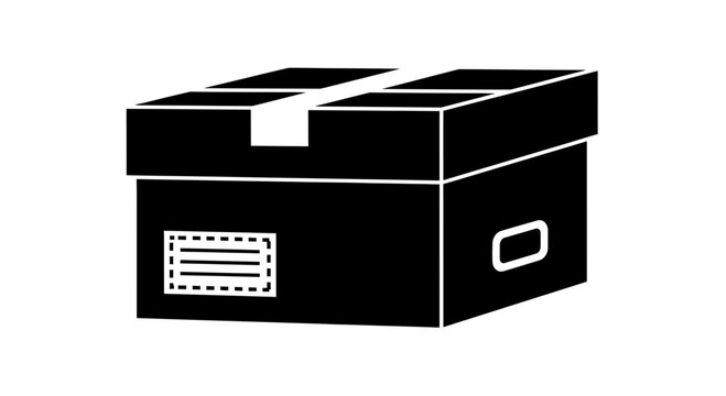 Black Box with White Details Illustration.