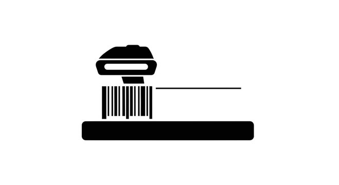 Black Barcode Label on White Background.