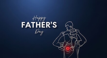 Fototapeta premium Father's Day illustration of a man and child