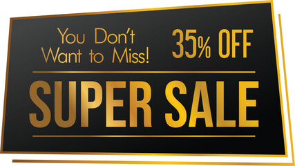 Fototapeta premium Super sale sign advertising a 35% discount with a bold and eye-catching design