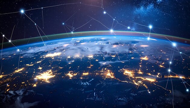 Earths Nighttime Network - A Global Connection of Lights and Technology.
