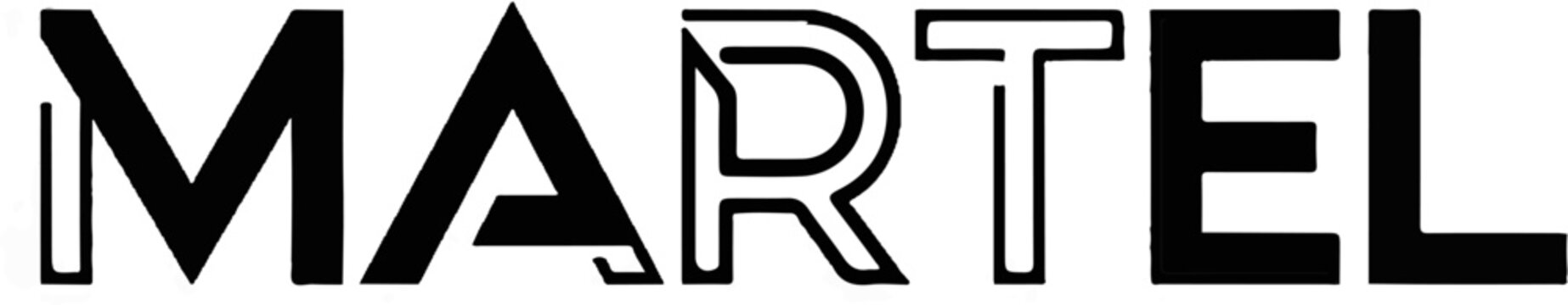 Stylized black lettering spelling out MARTEL in a modern font