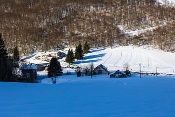 Small Coulmes ski resort at Col de Romey&egrave;re in Rencurel, Vercors