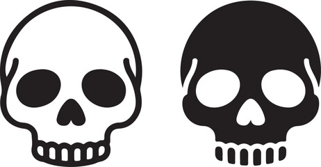 .Skull icon. Symbol of poison and danger. Pirate flag attribute. Isolated vector illustration on white background.